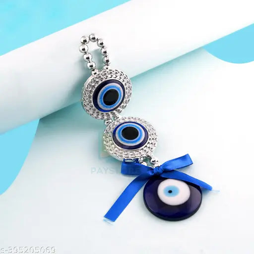 Turkish Evil Eye pendant for home entrance, wall, car decor, or dashboard ornament. Symbolizes good luck and prosperity, ideal for Diwali decoration gifts. Lucky Nazar Battu Design 1