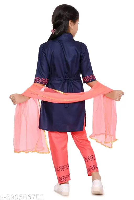 Exquisite rayon Rayon Kurti Pant & Dupatta Set, intricate embroidery, A-line silhouette, perfect for festive occasions. Indian fashion