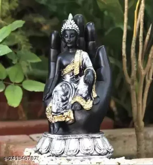Resin blue Buddha statue, decorative fengshui showpiece gift figurine (10cm x 20cm x 10cm)