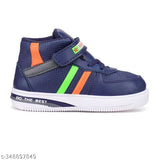 Bersache lightweight kids' sports shoes, blue and orange, lace-up closure