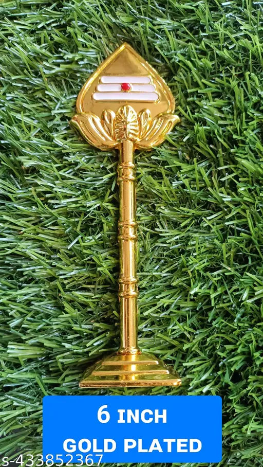 Gold-plated Indian Murugan vel car dashboard religious idol