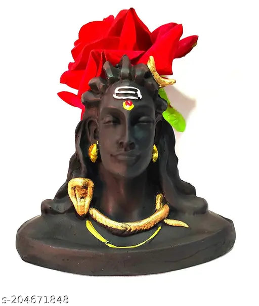 Poly resin Shiva statue, 2 inch Shiv ji ki murti by SCULPTO MANIA, for car dashboard or office table, Indian made
