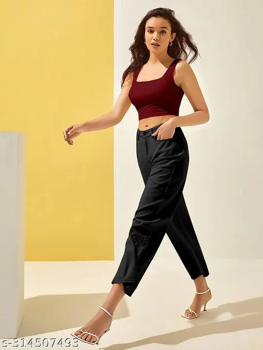 Women's premium cotton rib tank top, sleeveless solid-colored top in various sizes, made in India