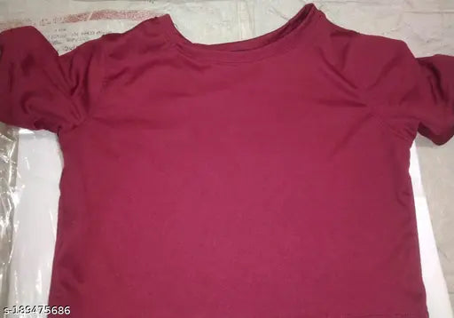 Colorful Simple plan short sleeve solid T-shirt, vibrant design, size XXS (32in bust, 16in length), made in India