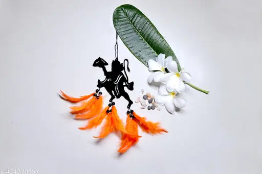 Hanuman ji dream catcher car showpiece, handcrafted Indian automobile decor
