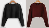 Women's long sleeve crop top combo, stylish Indian fashion in multiple sizes
