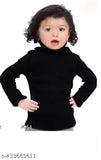 Blackwhite high neck wool sweaters for kids (2 pcs), full sleeves, solid design, winter wear