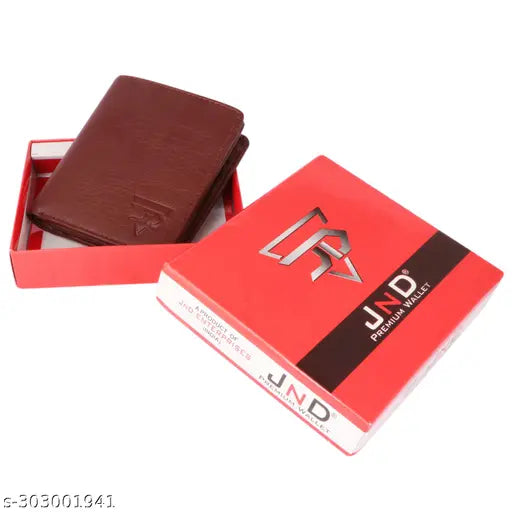 Brown faux leather men's wallet, 6 card slots, 1 coin pocket, 2 hidden compartments, 2 currency slots, 1 ID slot. Perfect gift for loved ones, ample room for essential cards and coins