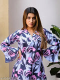 Women's printed cord set (top & bottom), long-sleeve polycotton palazzo set for party, picnic, vacation wear. Jaipuri cord dress in sizes S-XXL. Indian handcrafted women's and girls' best cord set