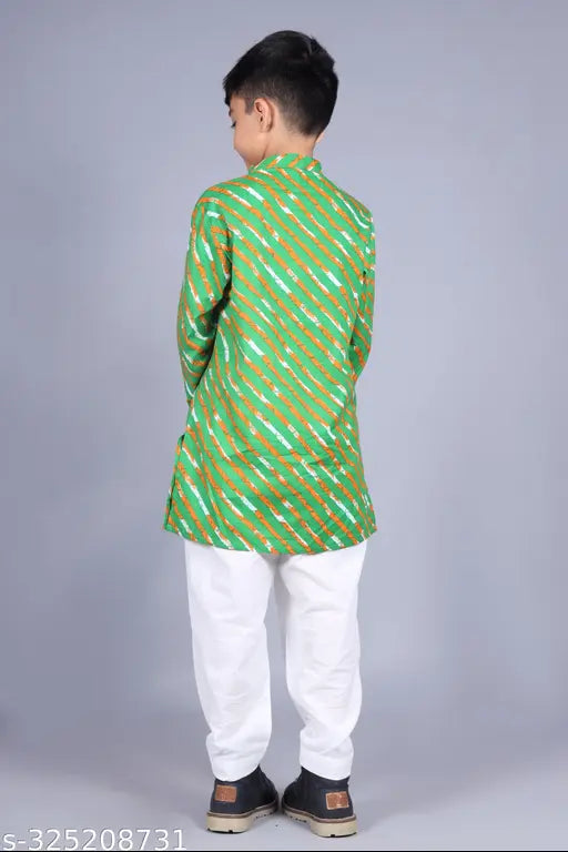 Cotton printed kids kurtas & pants set, 3-4 years, Indian origin