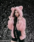 Wool bola jacket with self-design net pattern in neutral tones, ideal for cool weather