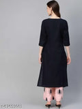 Stylish Rayon Kurta with Palazzos, solid net women's ensemble offering comfort and elegance