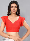 Women's Georgette Saree in Orange Color with Blouse