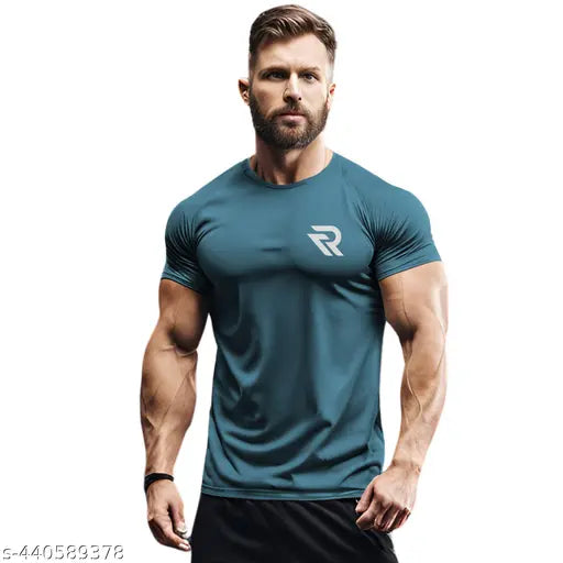 Men's 3Colors RGB Dri-Fit Polyester QuickDry T-Shirt - Activewear for Gym Run, printed in vibrant hues