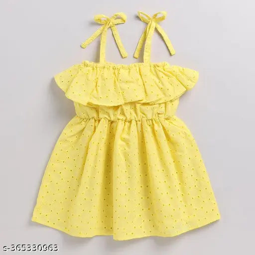 Cotton off-shoulder embroidered frock, Snuggly Monkey Girls collection, trendy and versatile fashion for toddlers aged 9 months - 5 years