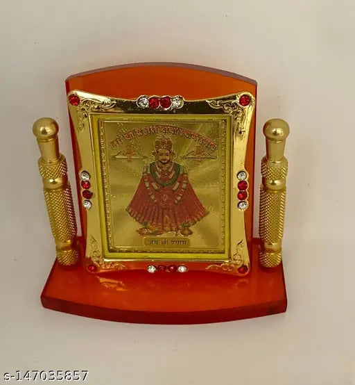 Religious acrylic statue: Khatu Shyam Ji/Hare ke Sahare/Teen Ban Dhari Ji for car dashboard and home decor, suitable for temple or office study table
