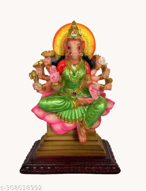 Multicolour poly resin statue of RS Sri Maha Varahi Amman, ideal for Pooja room, living room, office decor or gifts