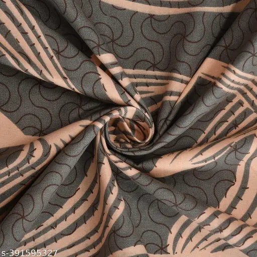 Glace Cotton, superfine 200 tc single fitted bedsheet with abstract pattern & 1 pillow cover - ideal for adults in summer