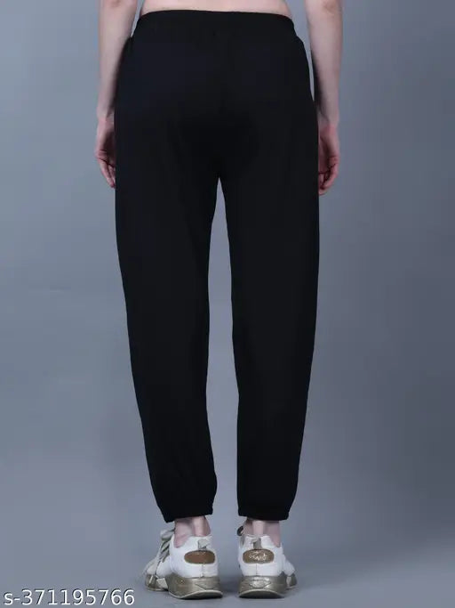Women jogger pant, black, elastic waistband