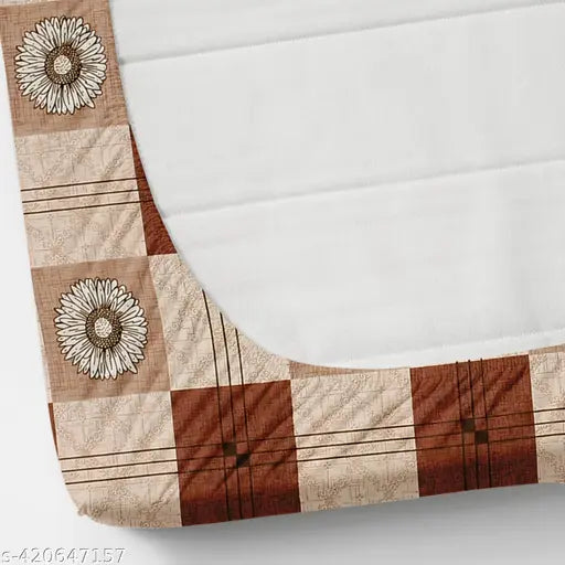 New Trending Elastic Cotton Geometric Double Bedsheet, 310 thread count, 72x72 inches, 2 pillow covers