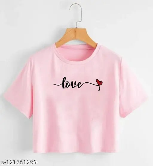 Cotton blend short-sleeved Pretty Sensational Women's T-shirt, printed pattern on Indian product