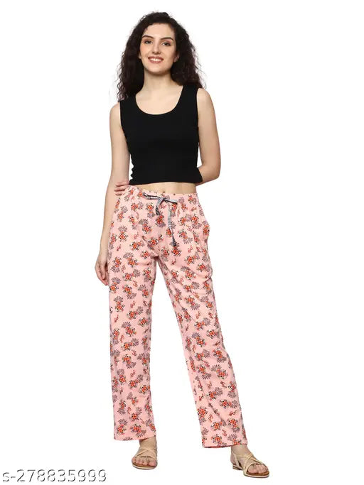 Womens nightWear long pants pyjamas, floral print bottoms