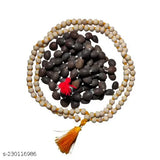 Multicolor wooden Japa mala combo: Tulsi, Sandalwood, Kamalgatta, Vaijanti - Traditional Indian spiritual bead necklaces for meditation and Jaap, believed to promote spirituality and well-being