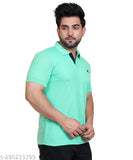 Cotton blend round neck half sleeve polo t-shirt for men, printed pattern, summer casual outdoor style by AZF