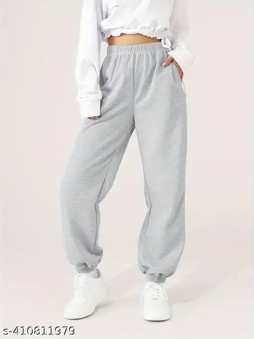 Gray sweatpants, women's drawstring waistband