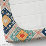 Indian-origin, superfine cotton king size (72x78+8) elastic fitted double bed sheet with two pillow covers (28x18), ethnic motifs design, ideal for summer