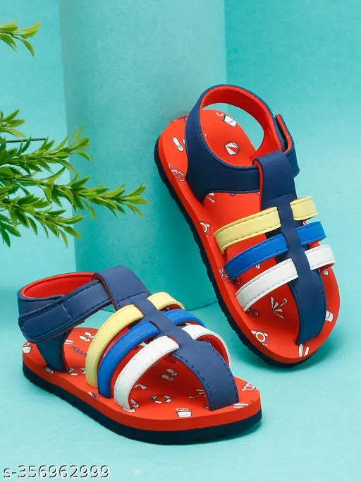 Lightweight EVA Striped Net Indoor Outdoor Sandals for Kids, vibrant colors and anti-slip design for outdoor sports, gym, pool, beach, travel
