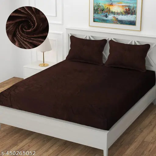 Flannel super soft warm bedsheet set (2 pillow covers), high-quality Indian made, ideal for heavy winter use