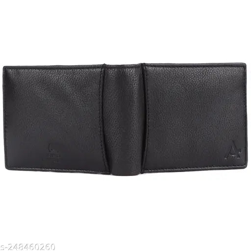 Genuine leather, textured RFID wallet for men - stylish, 2 compartments, free size (11cm x 9cm)