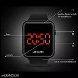 Stylist digital watch with white face and black band, reading "20:35", indicating it's 8:35 PM, designed for adults and kids