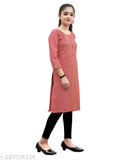 Striped net cotton kurta for girls self design, three-quarter sleeves, size 9-10 years or 10-11 years (top bust size 31in, top length size 35in) or 12-13 years (top bust size 33in, top length size 37in), made in India