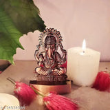 Copper-finish Ganesh idol, 11cm brown, traditional Indian religious statue