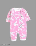 Wool printed dungaree suit for newborn kids - winter clothes, smart casual style in long sleeves