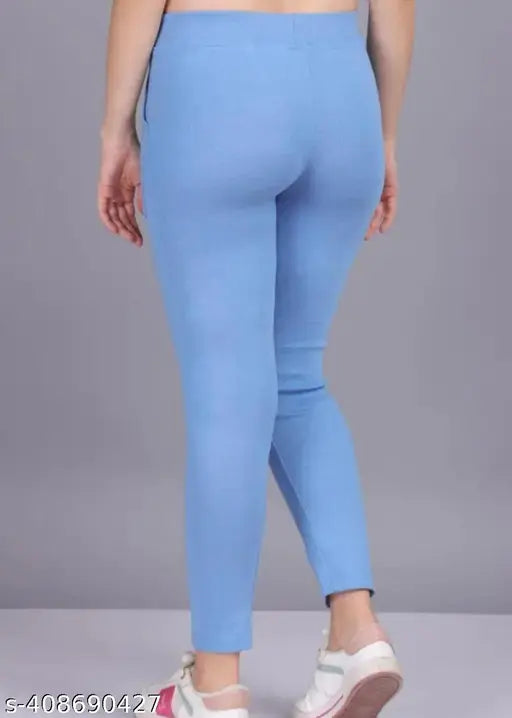 Cotton blend solid-color women's Staylish jeggings pack of 2 - versatile fashion essential