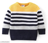 Woolen striped pullover sweater for children (3-12Y), soft and cozy winter wear for boys and girls