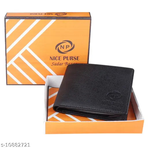 Faux leather men's wallet, solid net design, free size from India