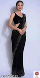 Black poly georgette saree