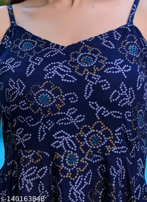 Munga Fashion rayon sleeveless printed dress, vibrant & immortal appearance for parties, weddings, casual visits