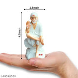 Marble Saibaba statue, 2.5" x 2" x 4.5", Om Sai Gifts Ashirwad for home & office decor