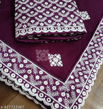 Vibrant sari with 9mm sequence embroidery, designed in the latest trending style, crafted with a heavy work blouse and matching lace fabric. Embroidered design includes decorative borders and sequin accents