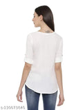 Rayon half-sleeve casual tunic top, solid color for everyday wear at office or home