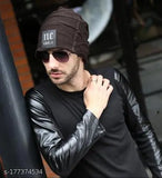 Alexvyan Hat NC Cap Casual and Formal Men's and Boy's Woolen Warm Winter Soft Beanie Cap (Dark Brown)