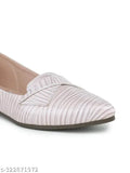 Cream synthetic leather ballerinas by Shezone - elegant slip-on women's footwear for quality and style