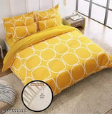 Glace cotton geometric, king size elastic fitted bedsheet with two pillow covers, ideal for summer adult use