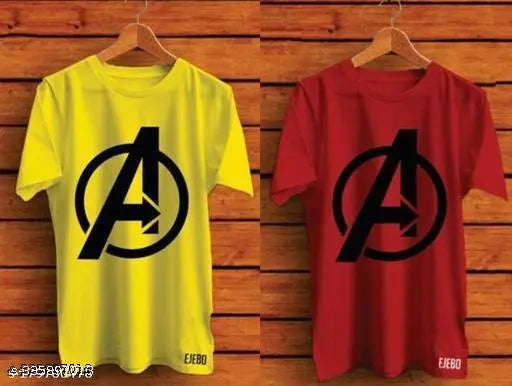 Trendy men's printed polyester t-shirt with round neck and short sleeves, featuring unique design