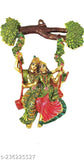 Metal Radha Krishna Jhula Meena idol set, 25cm x 32cm x 1cm, for home, temple, office & gifting. Handcrafted in India